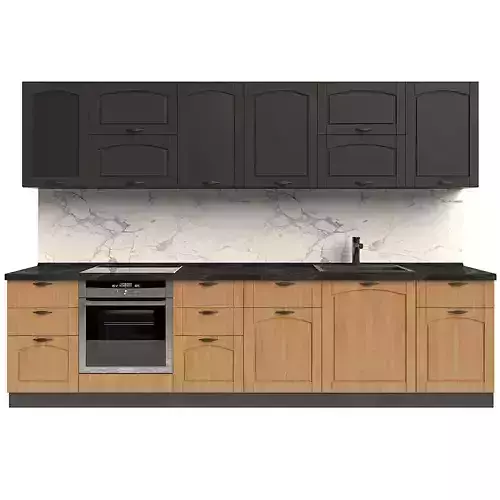 Kitchen with cabinets and marble counter top