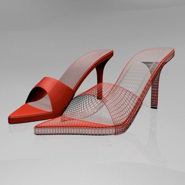 Pointy-Toe High-Heel Slide Sandals 01 3D model_13