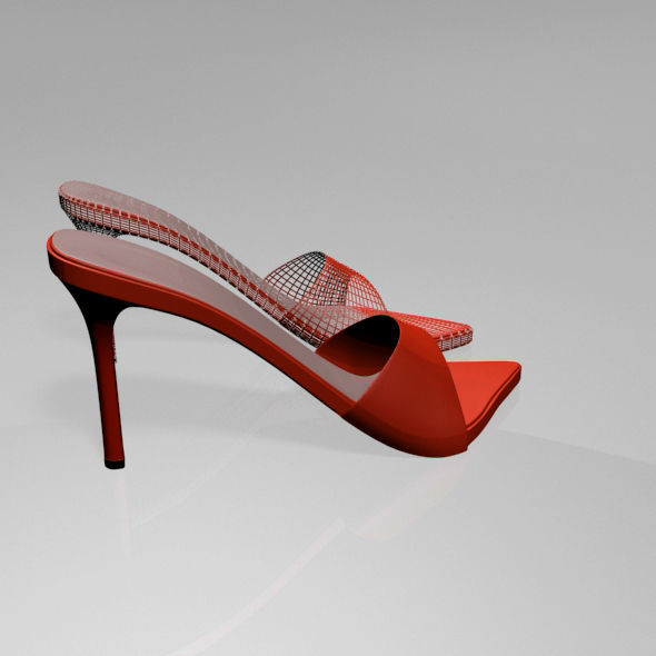 Pointy-Toe High-Heel Slide Sandals 01 3D model_5