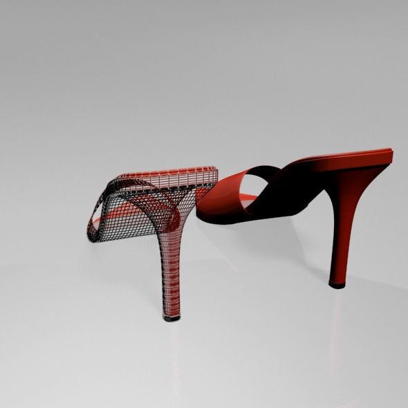 Pointy-Toe High-Heel Slide Sandals 01 3D model_8