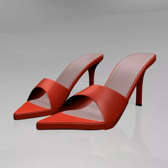 Pointy-Toe High-Heel Slide Sandals 01 3D model_0