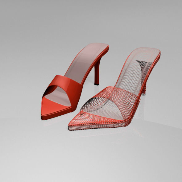 Pointy-Toe High-Heel Slide Sandals 01 3D model_12