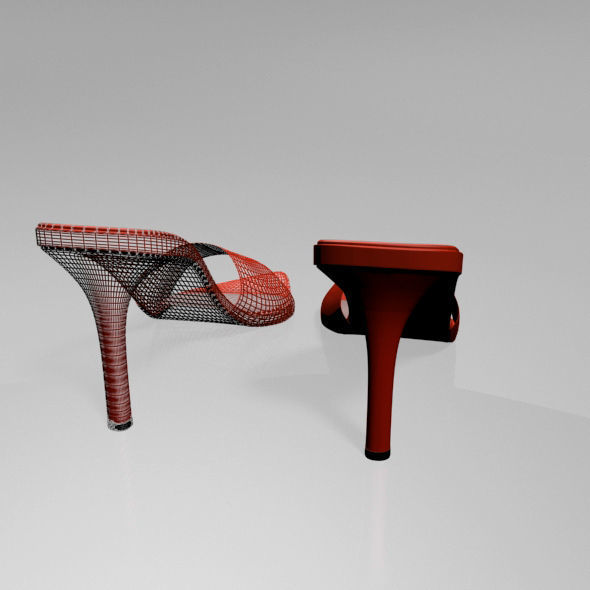 Pointy-Toe High-Heel Slide Sandals 01 3D model_7
