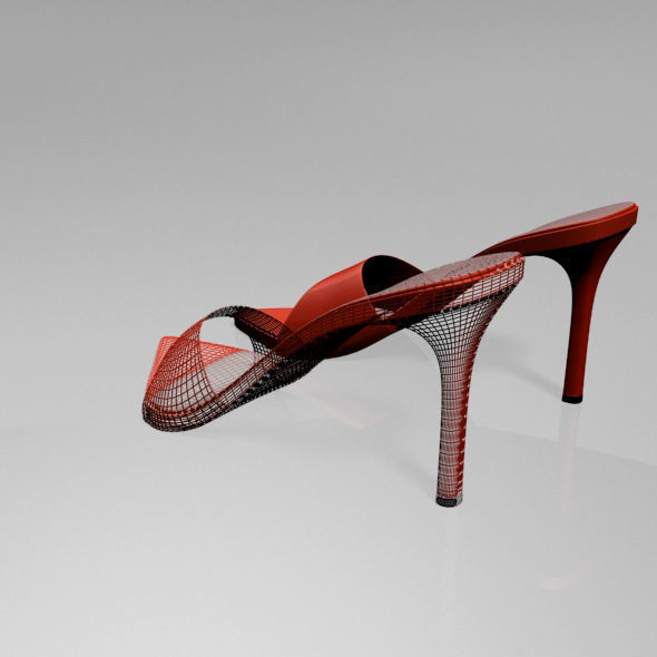 Pointy-Toe High-Heel Slide Sandals 01 3D model_9