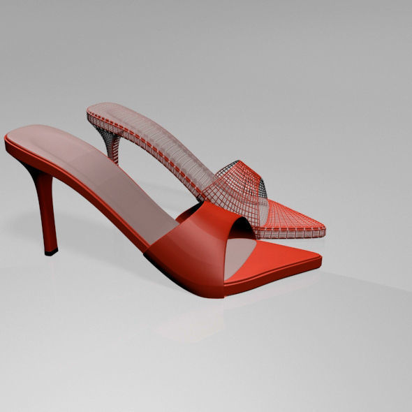 Pointy-Toe High-Heel Slide Sandals 01 3D model_4