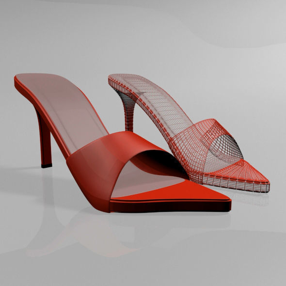 Pointy-Toe High-Heel Slide Sandals 01 3D model_19