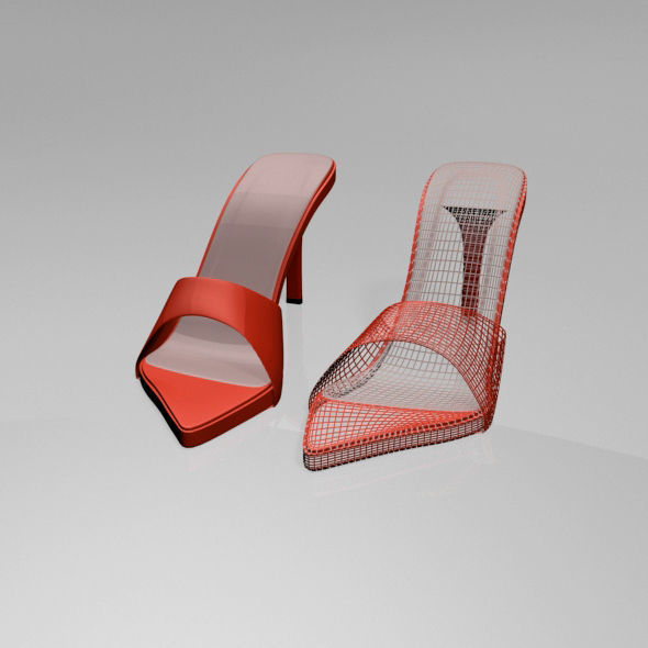 Pointy-Toe High-Heel Slide Sandals 01 3D model_1