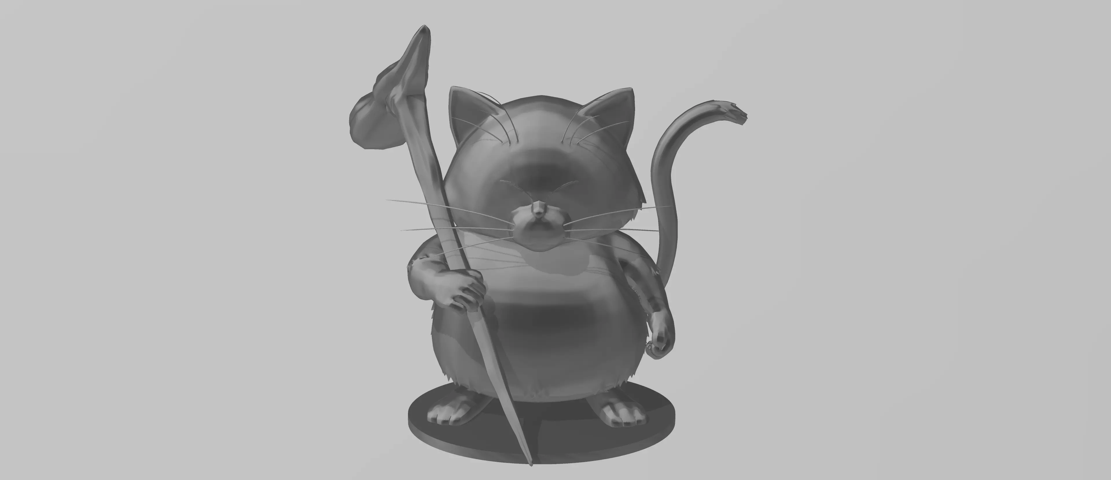 Karin mouse holding stick 3D print model