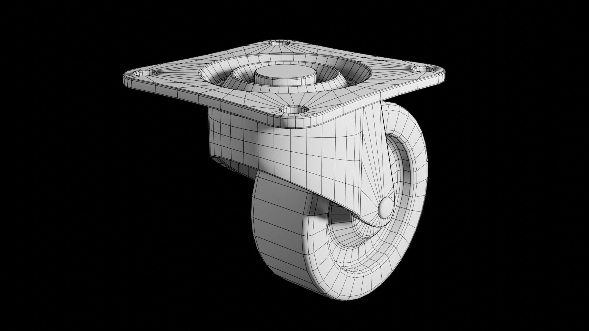 Caster Wheel Low-poly 3D model_9