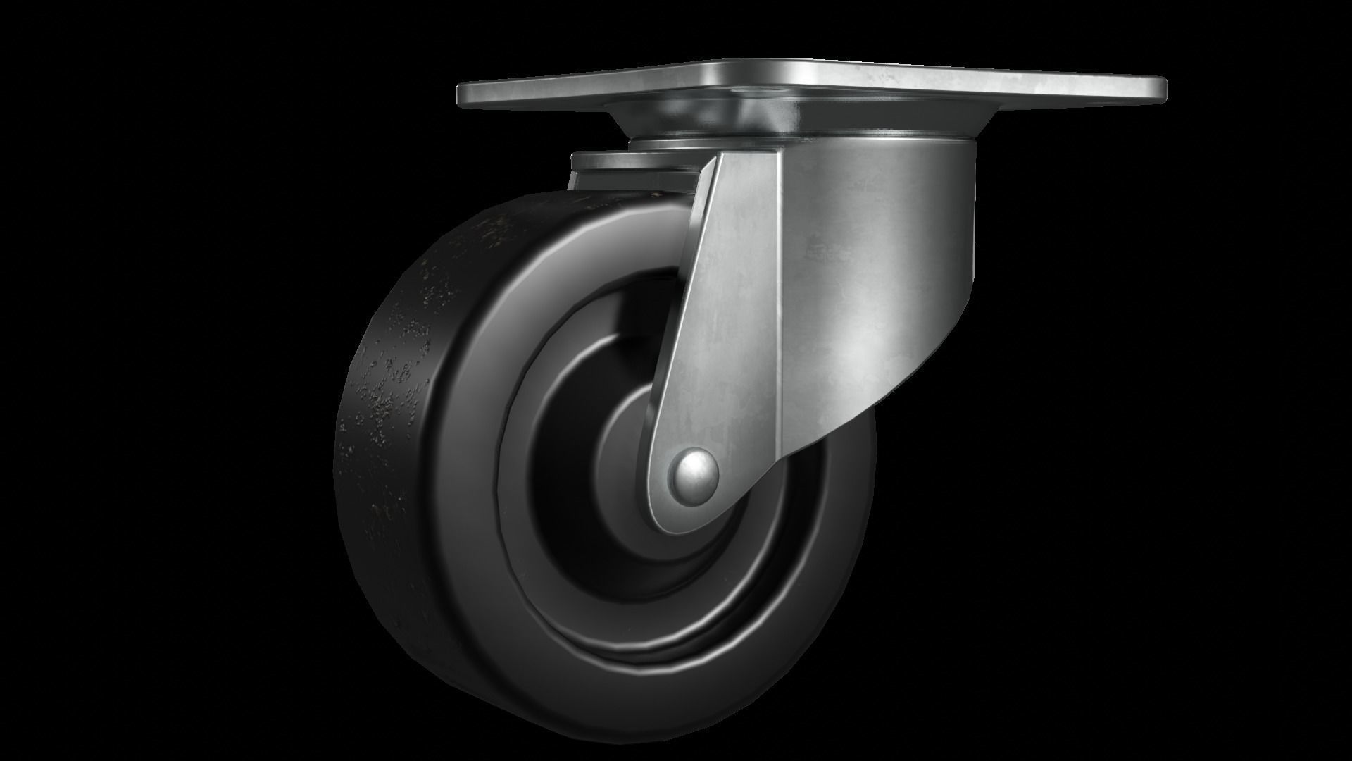 Caster Wheel Low-poly 3D model_1