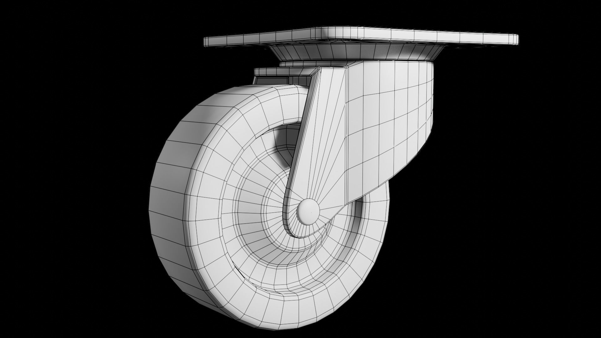 Caster Wheel Low-poly 3D model_7