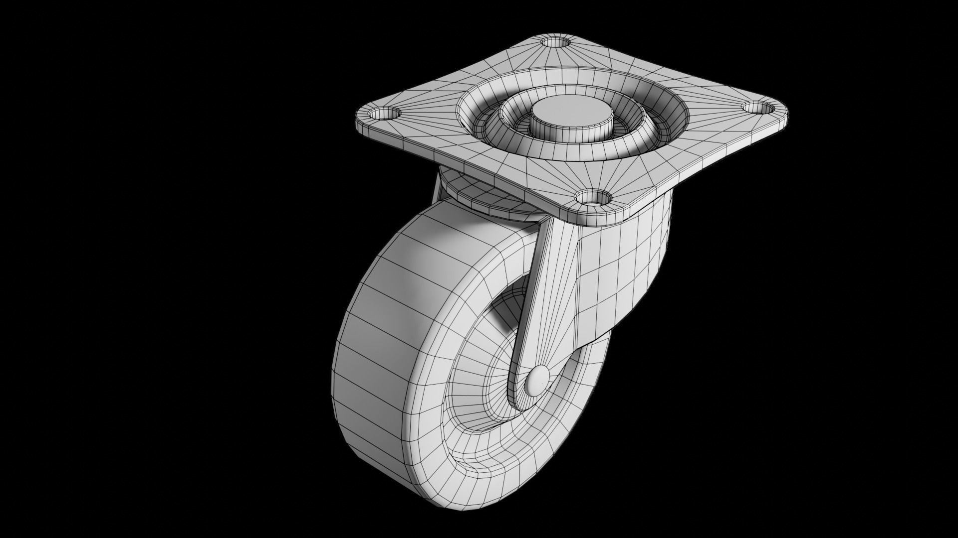 Caster Wheel Low-poly 3D model_6