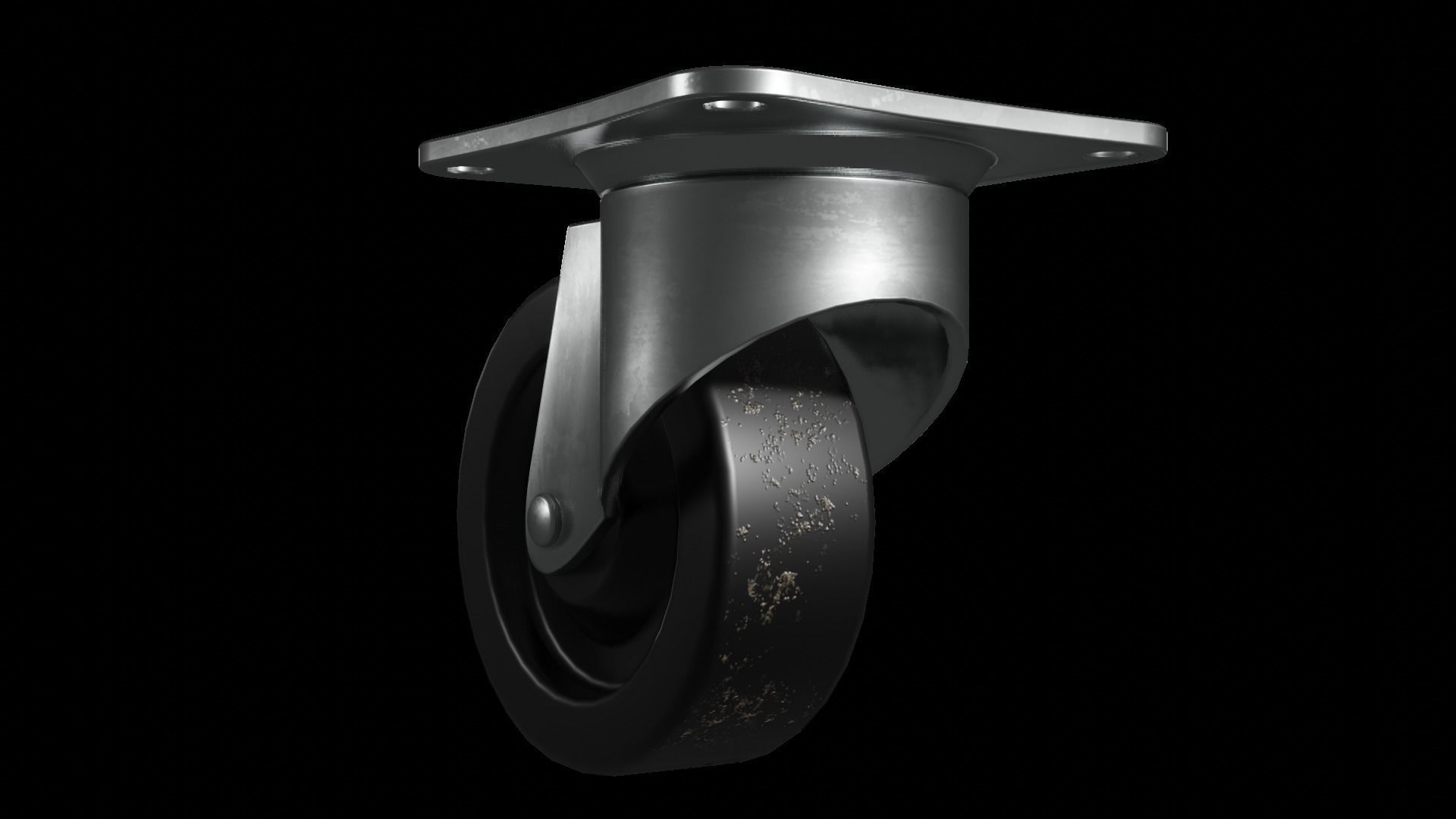 Caster Wheel Low-poly 3D model_2