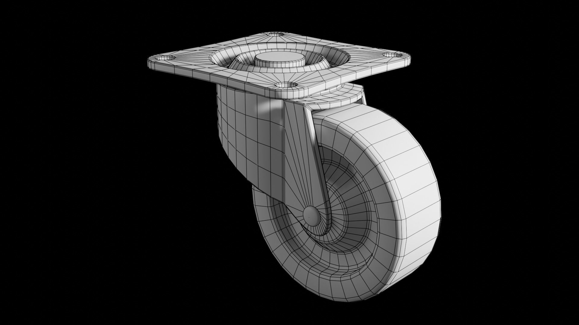 Caster Wheel Low-poly 3D model_10