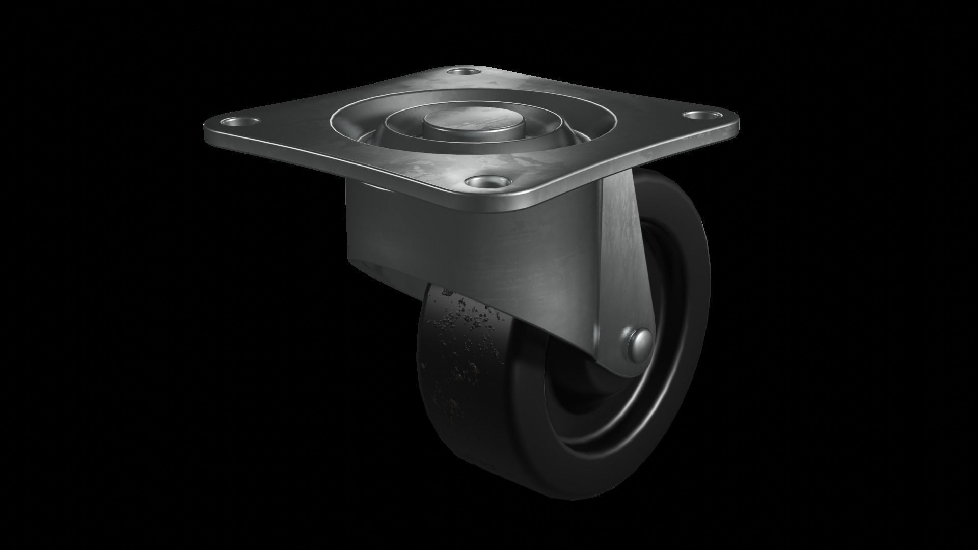 Caster Wheel Low-poly 3D model_3