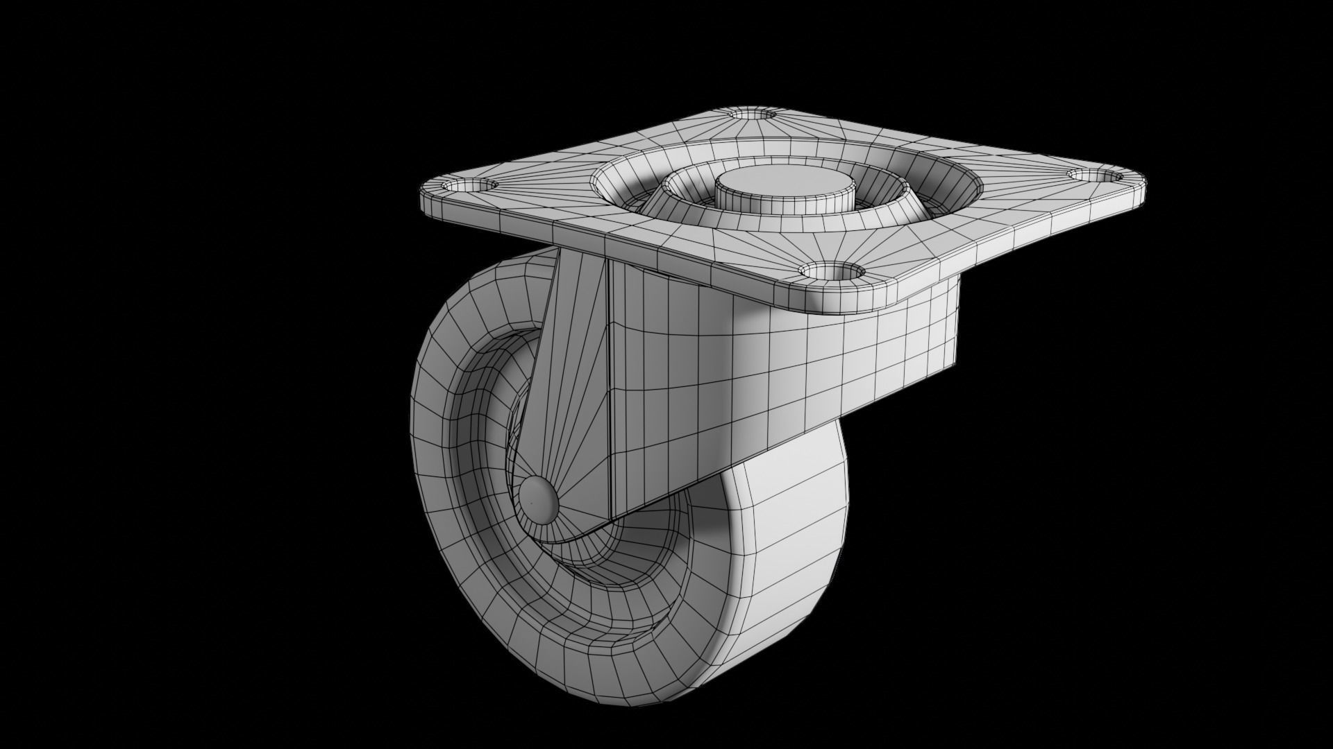 Caster Wheel Low-poly 3D model_11