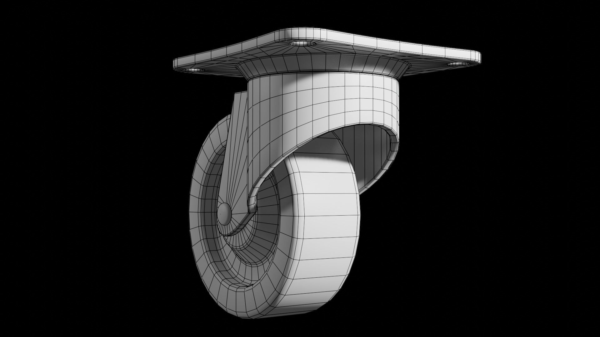 Caster Wheel Low-poly 3D model_8