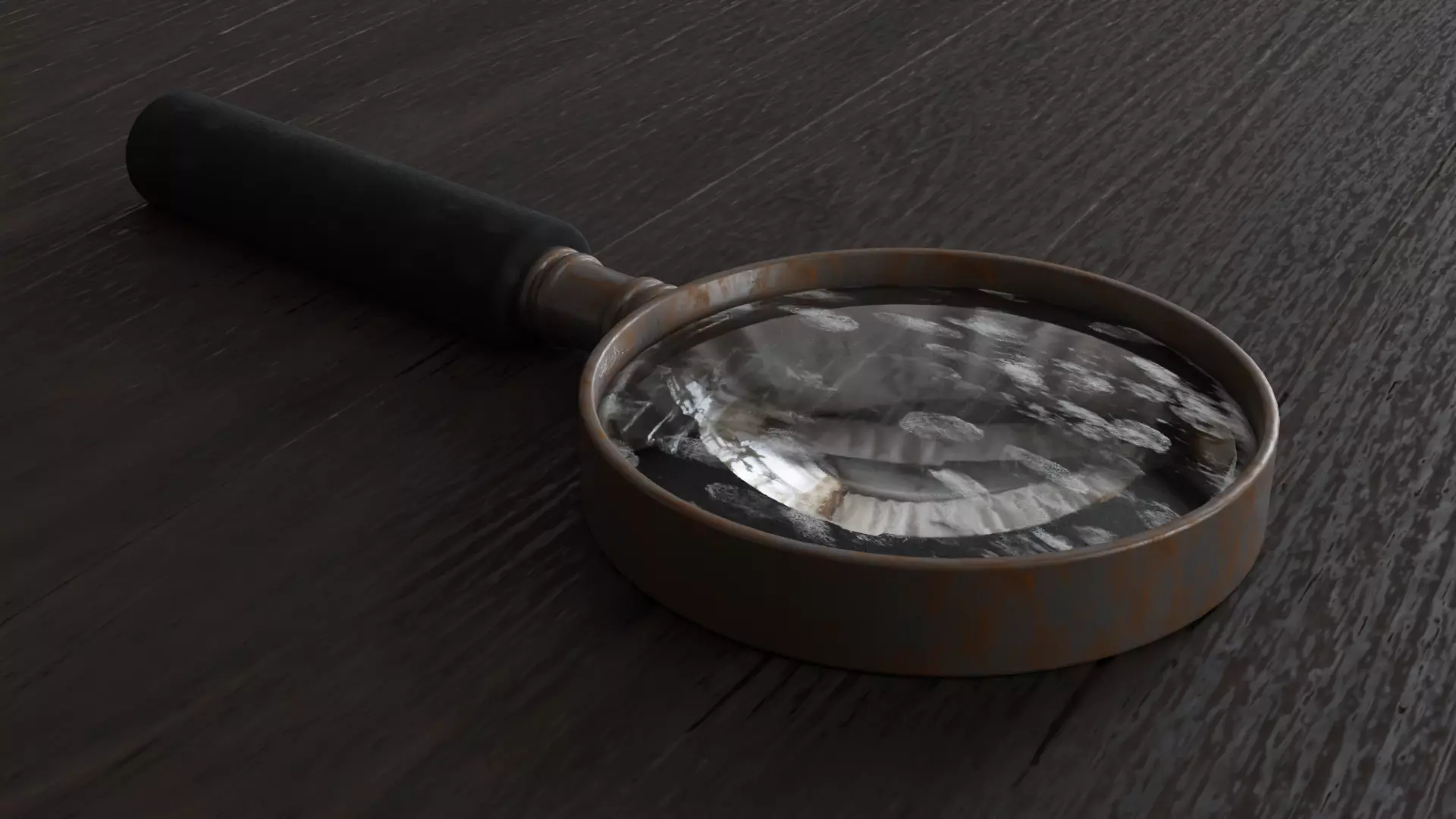 Old Magnifying Glass Low-poly 3D model