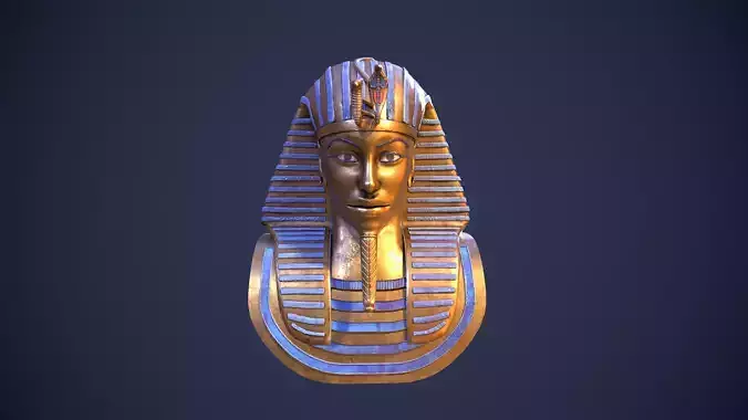 Tutankhamun mask Low-poly 3D model
