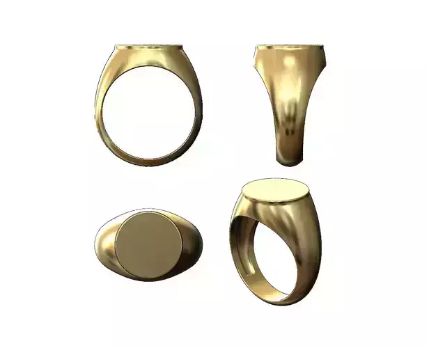 12mm Round flat top blank engravable signet ring miniset