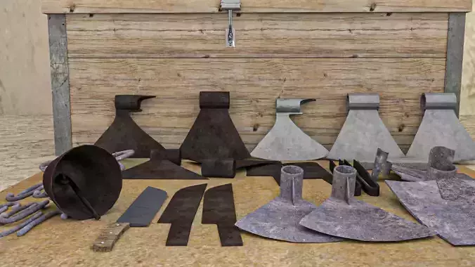 Blacksmith assets Low-poly 3D model