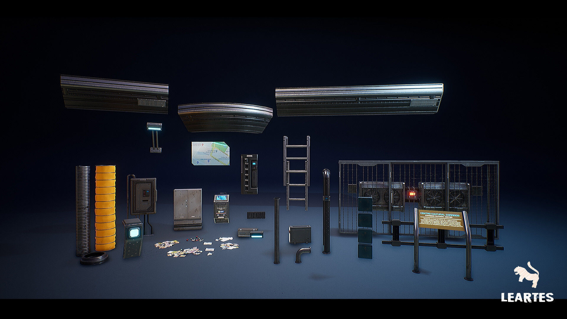 Cyberpunk City Recife Environment Low-poly 3D model_24