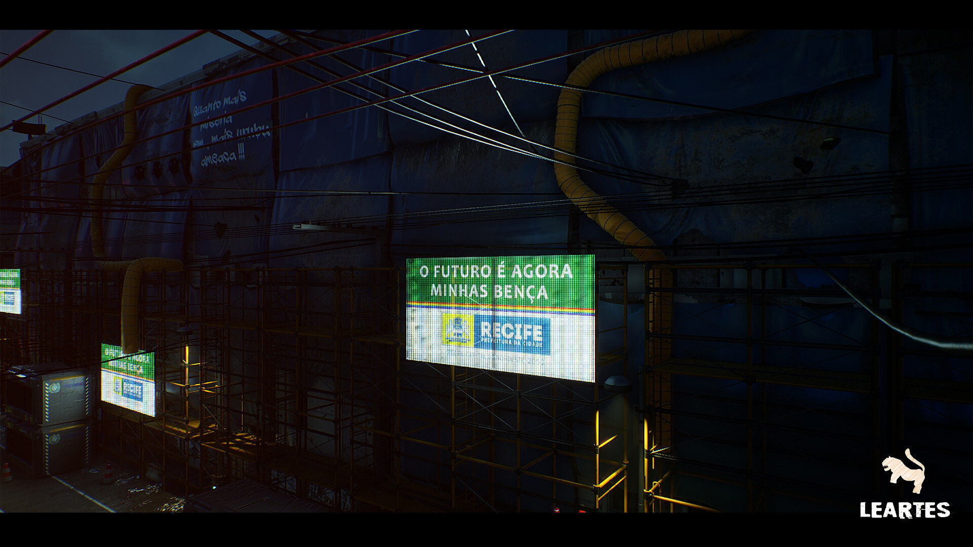 Cyberpunk City Recife Environment Low-poly 3D model_21