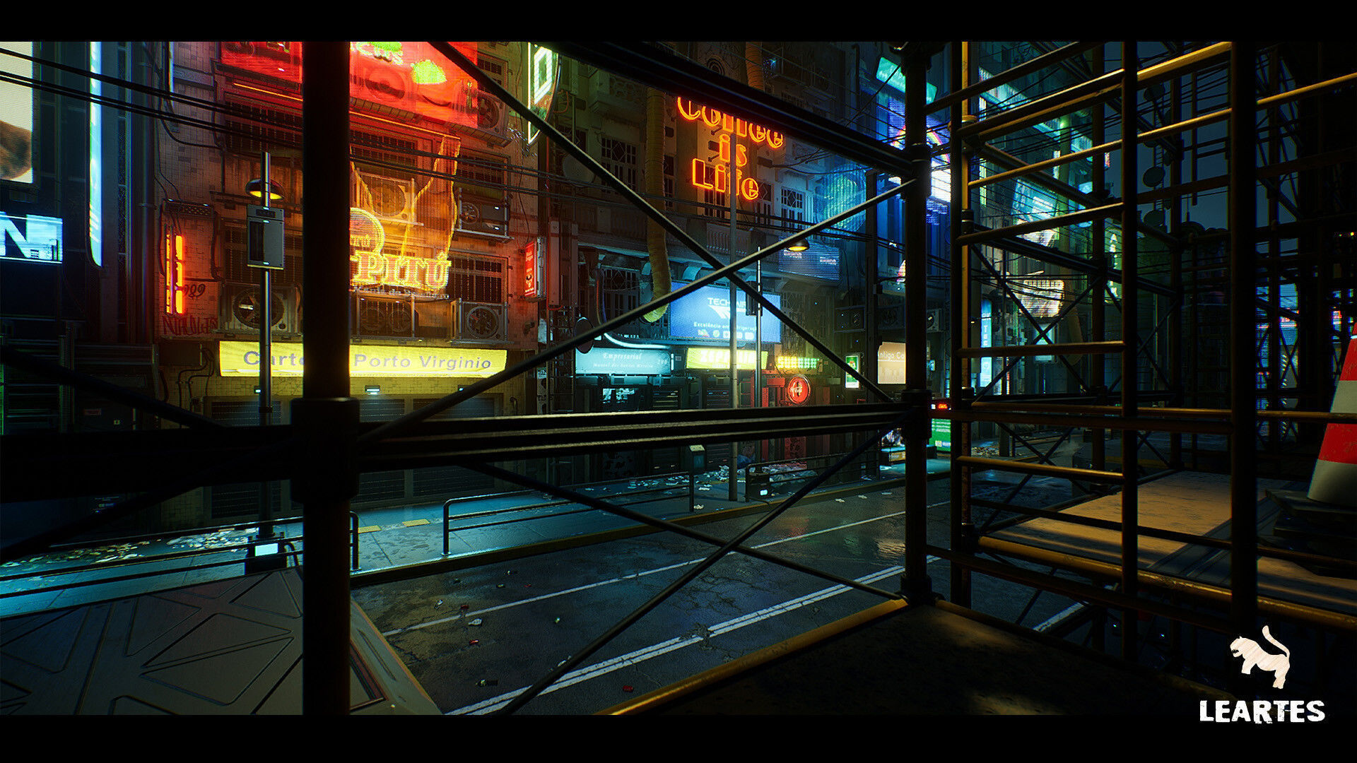 Cyberpunk City Recife Environment Low-poly 3D model_13