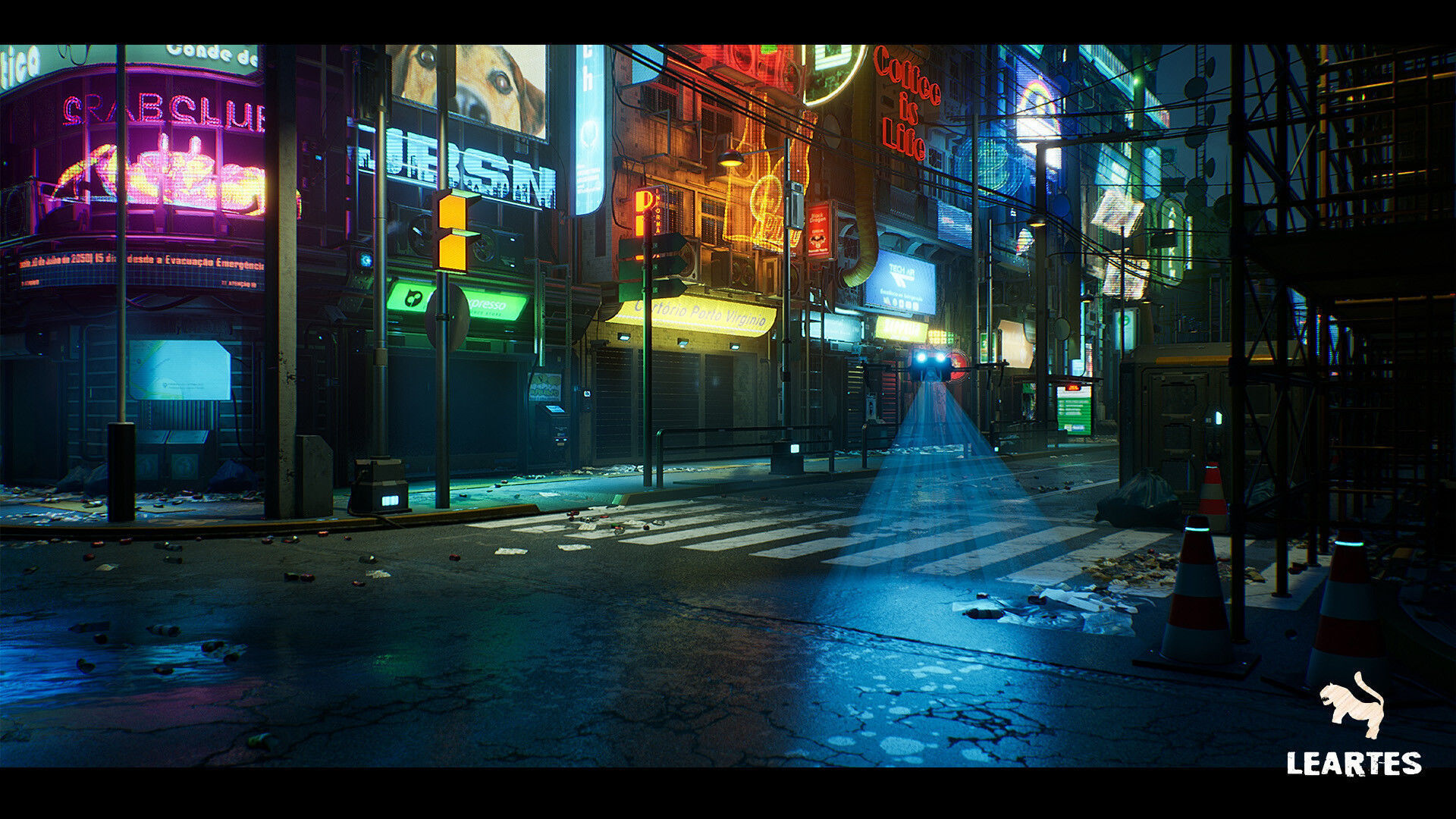 Cyberpunk City Recife Environment Low-poly 3D model_12