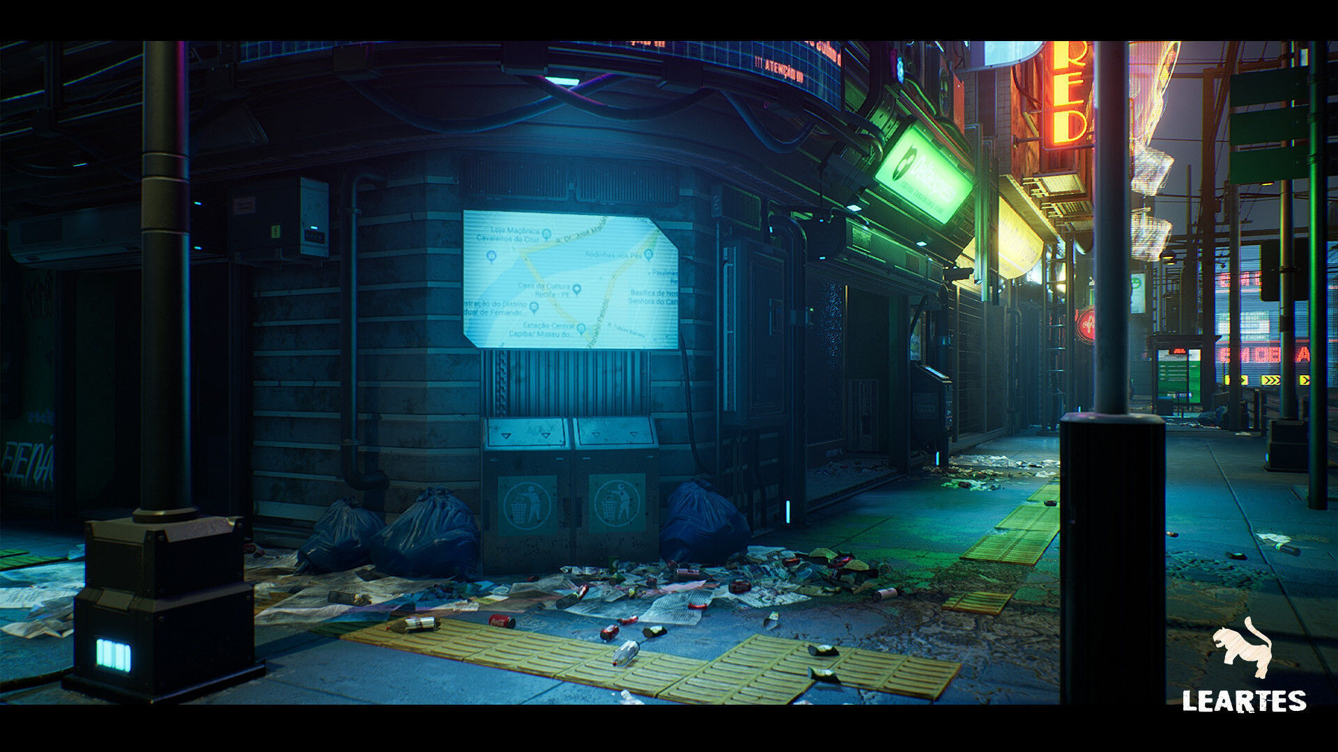 Cyberpunk City Recife Environment Low-poly 3D model_8