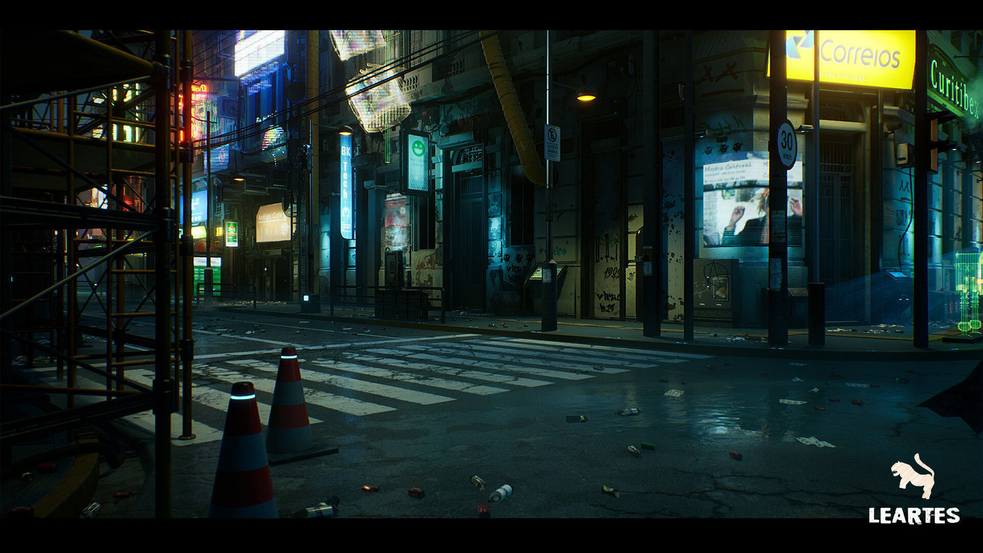 Cyberpunk City Recife Environment Low-poly 3D model_19