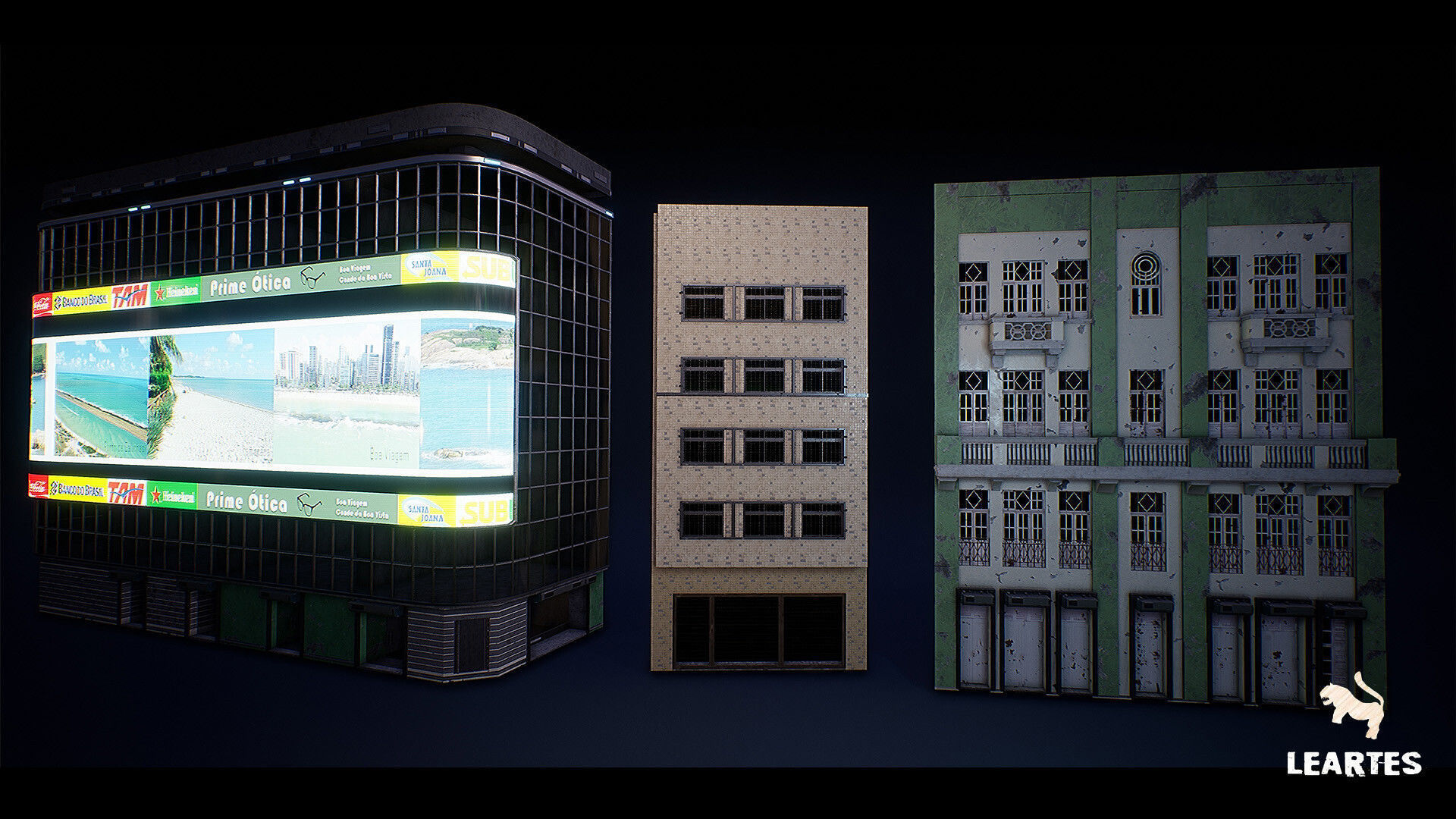 Cyberpunk City Recife Environment Low-poly 3D model_26