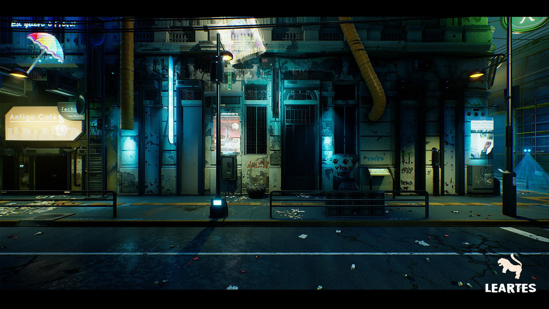 Cyberpunk City Recife Environment Low-poly 3D model_9