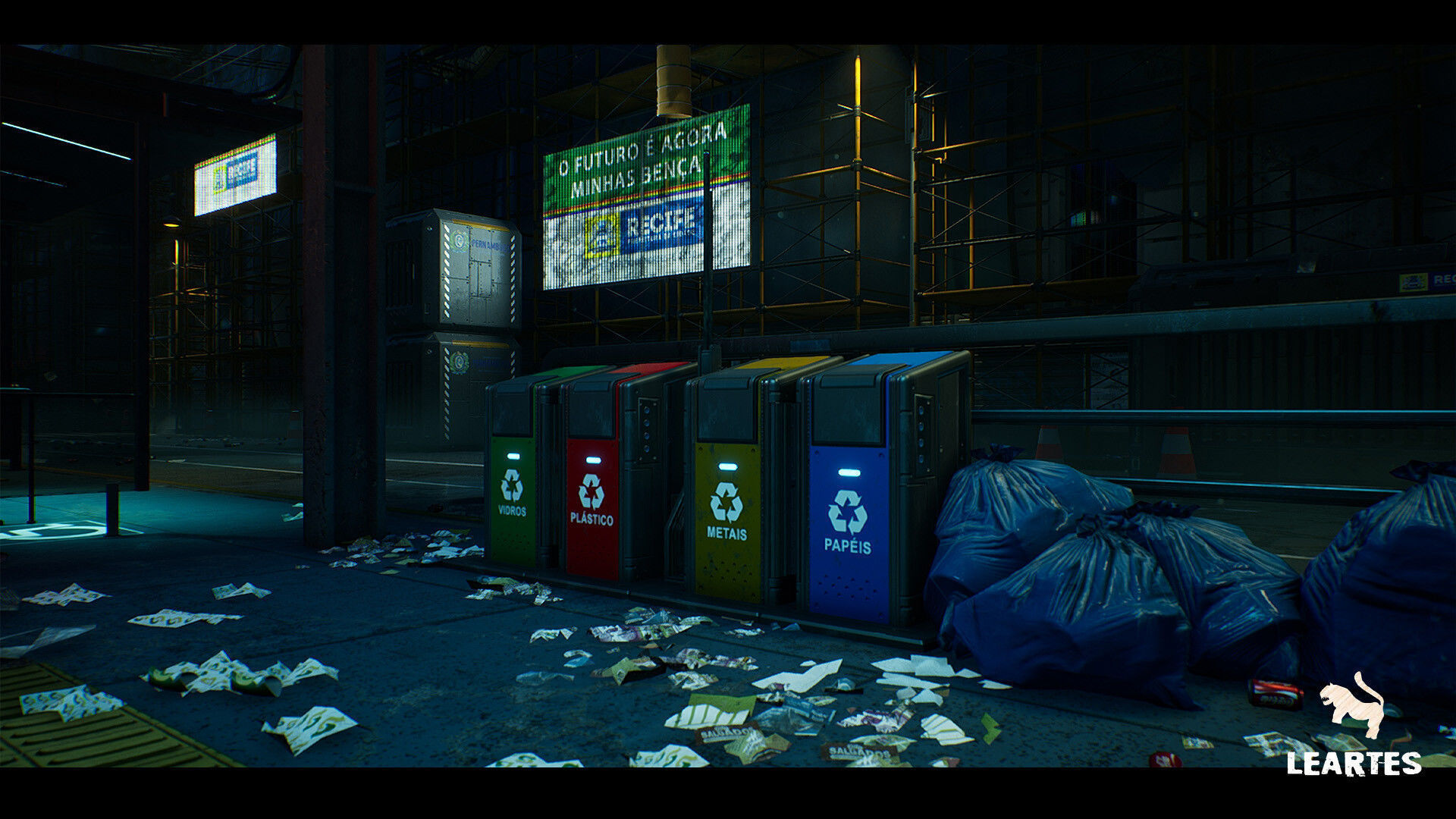 Cyberpunk City Recife Environment Low-poly 3D model_16