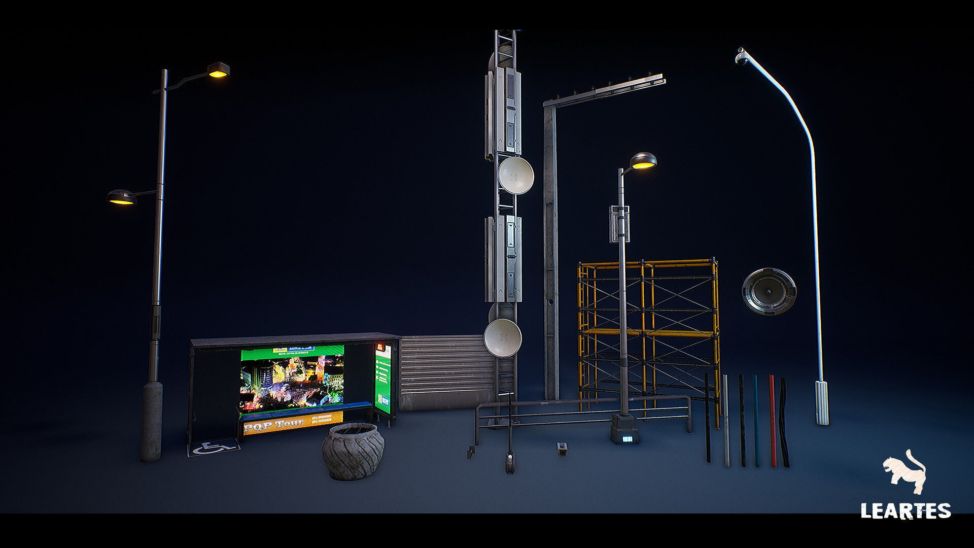 Cyberpunk City Recife Environment Low-poly 3D model_22