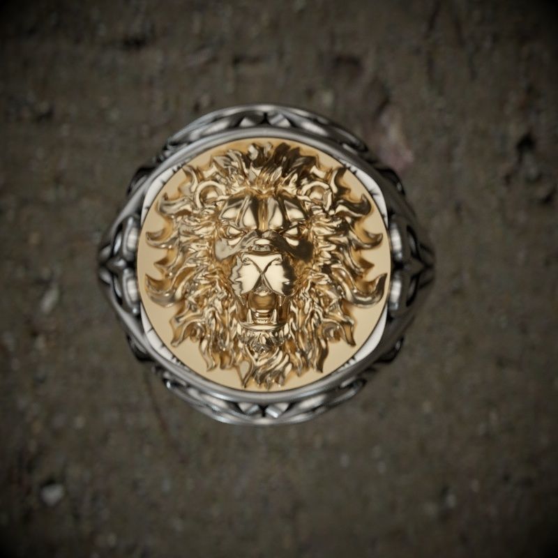 Lion-ring3 3D print model_3