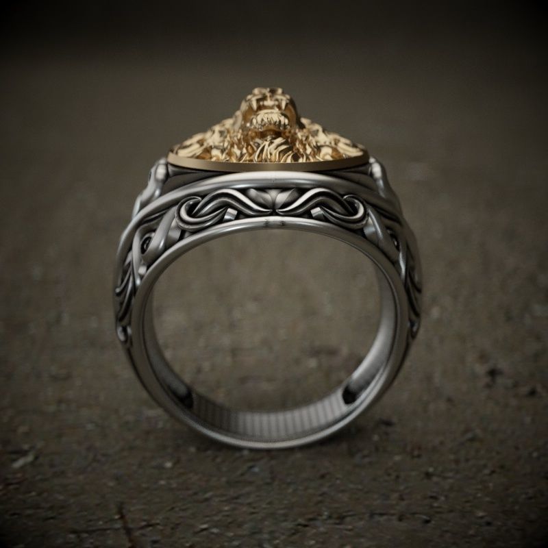 Lion-ring3 3D print model_5
