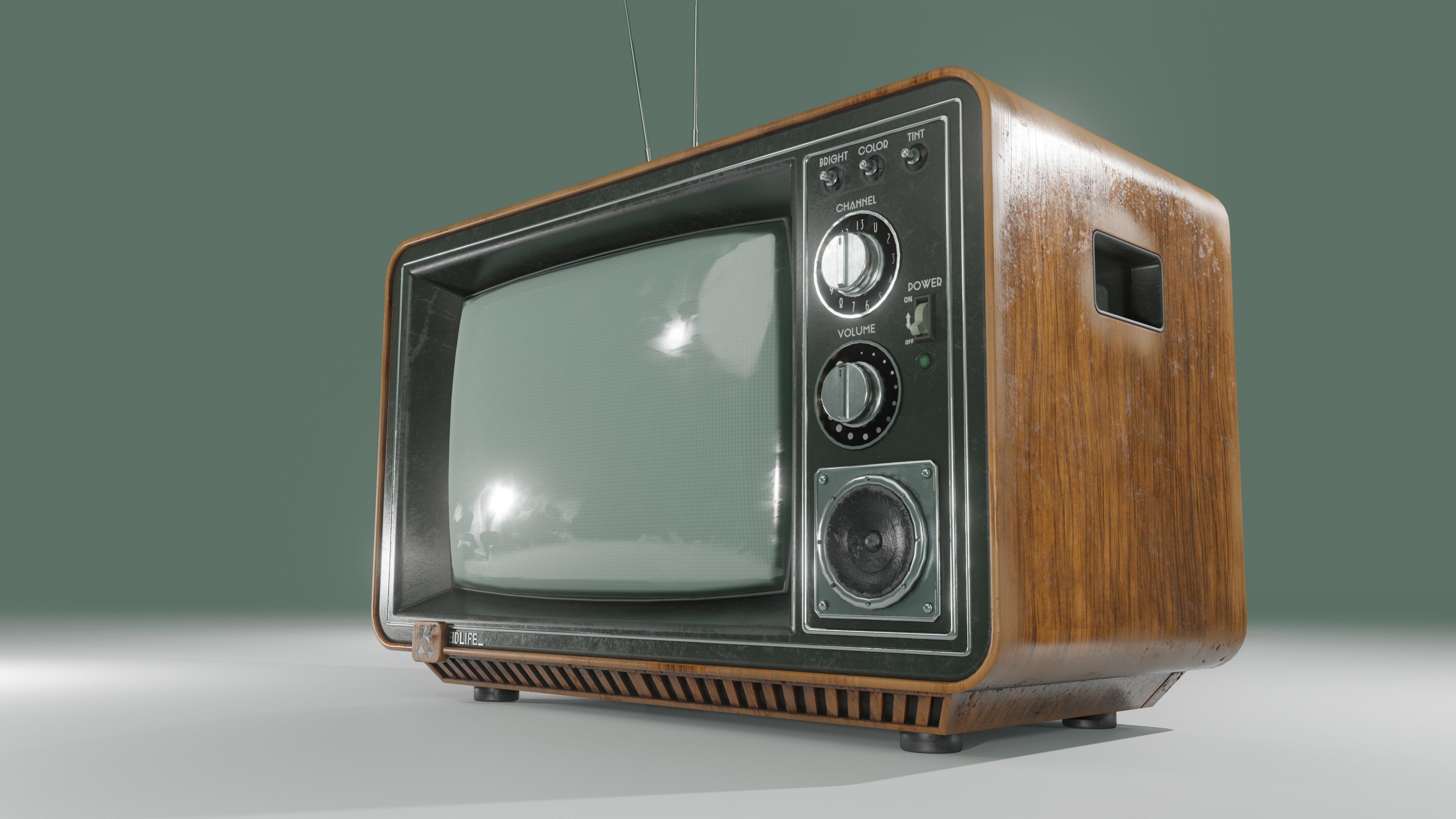 Old Tv  Low-poly 3D model_23