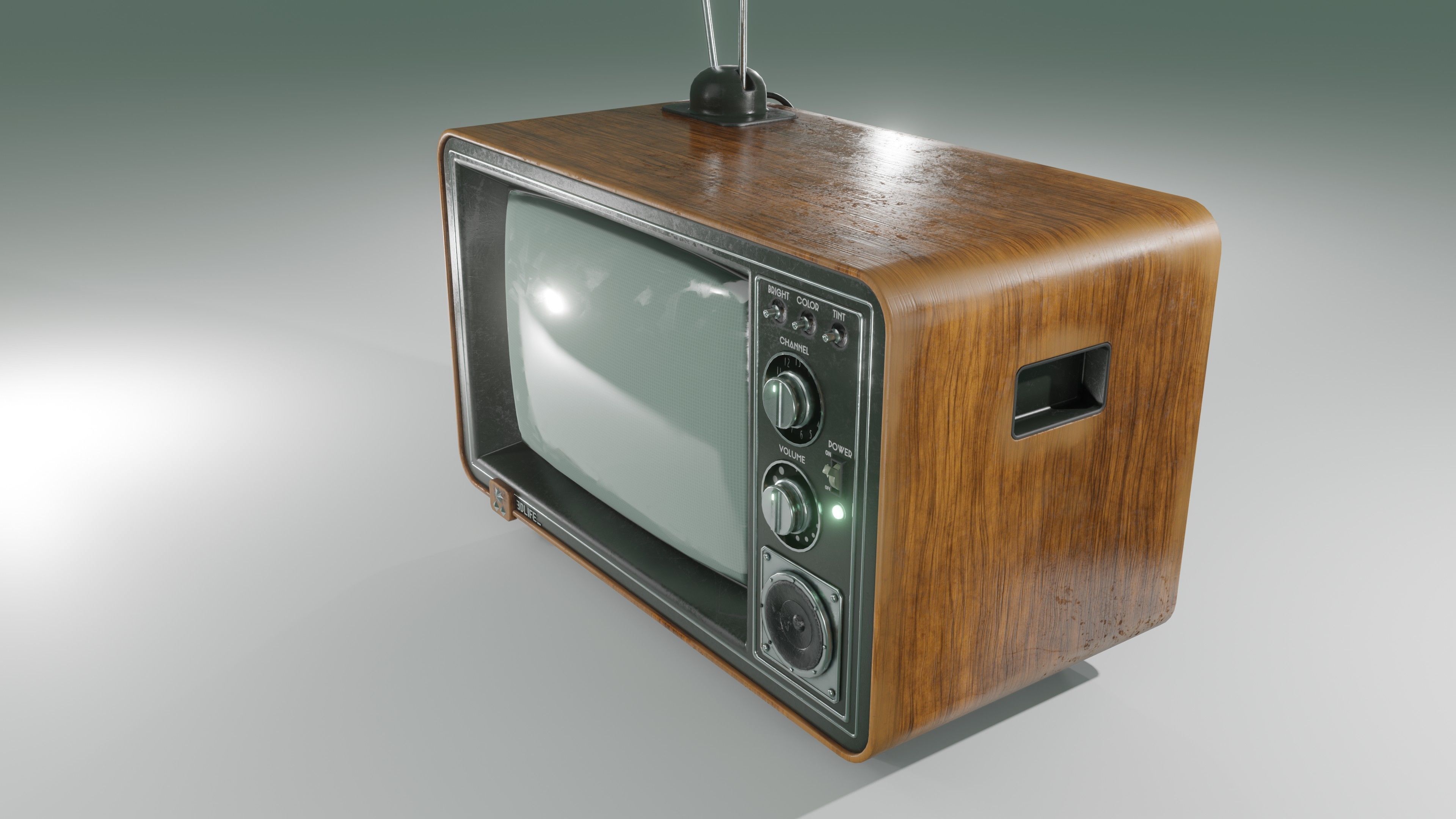 Old Tv  Low-poly 3D model_22