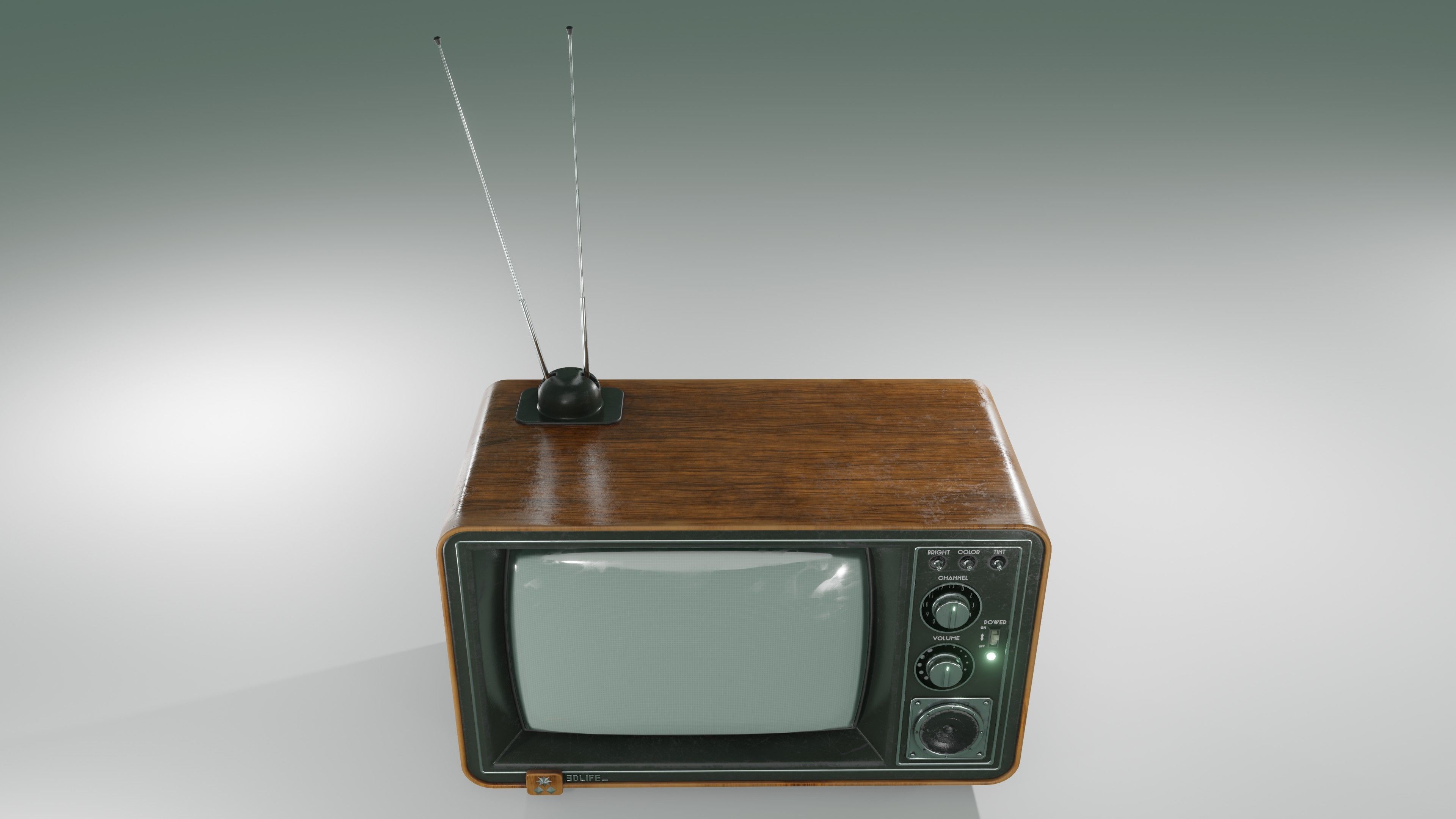 Old Tv  Low-poly 3D model_24