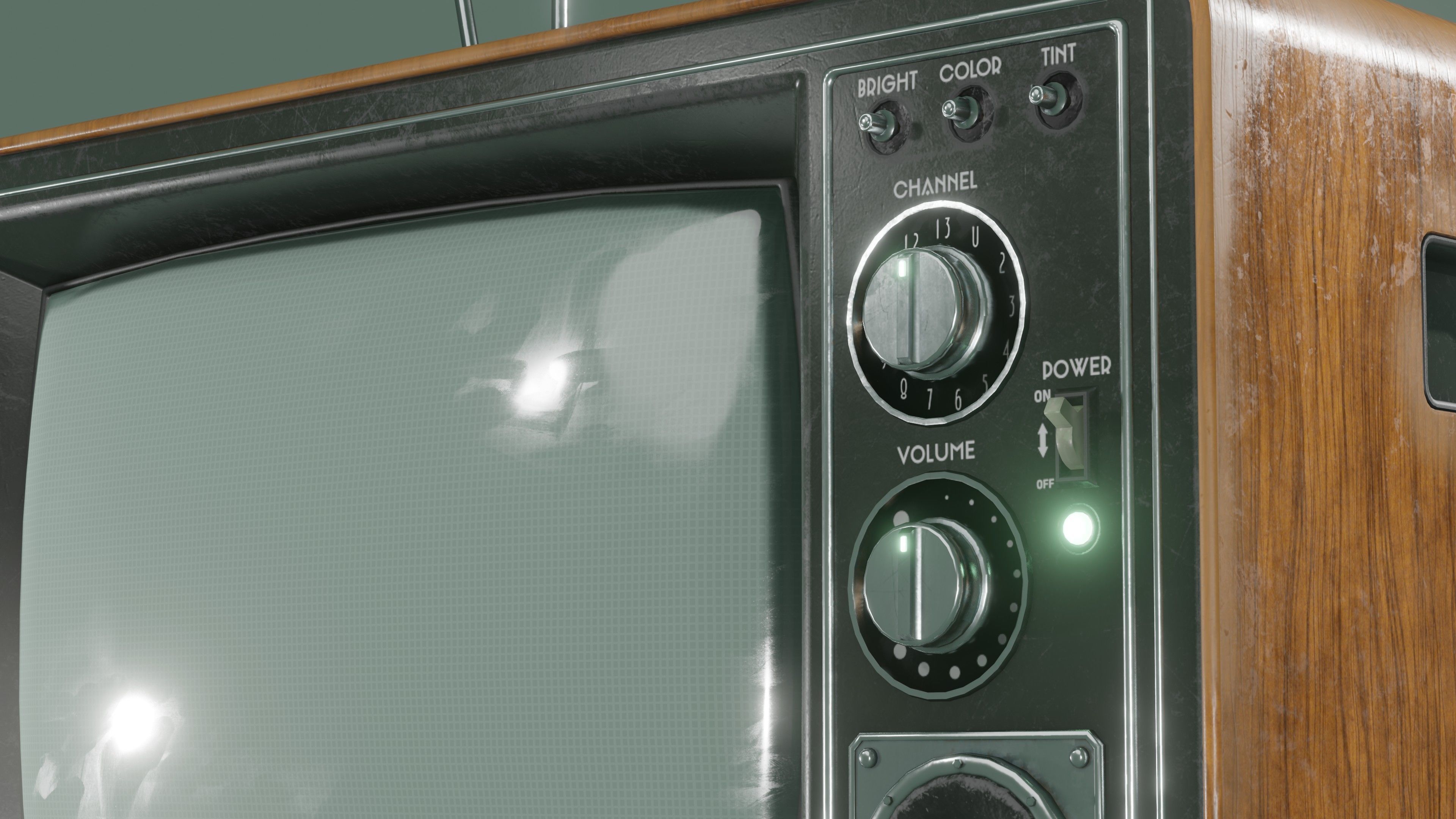 Old Tv  Low-poly 3D model_12