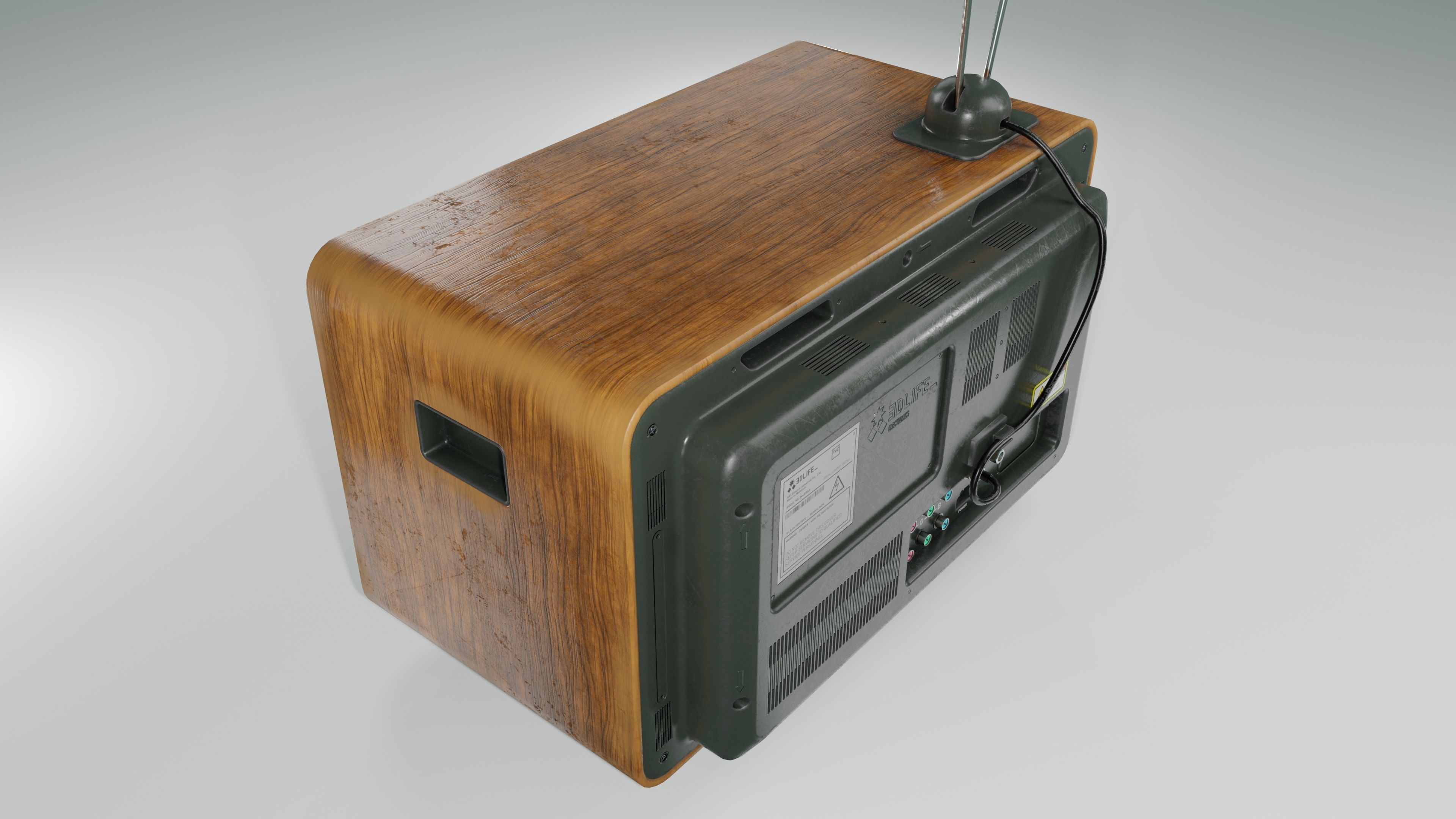 Old Tv  Low-poly 3D model_16