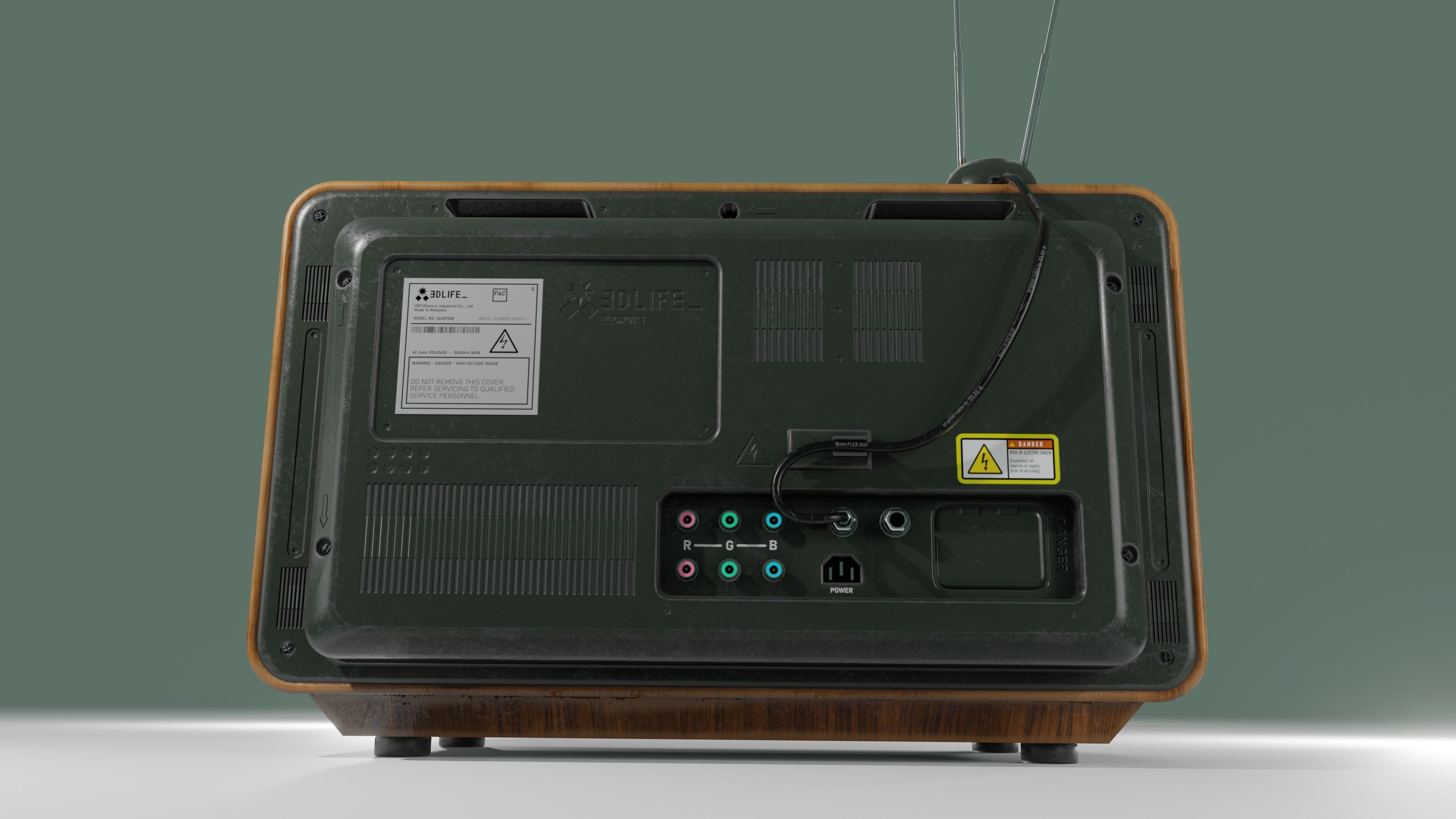 Old Tv  Low-poly 3D model_6