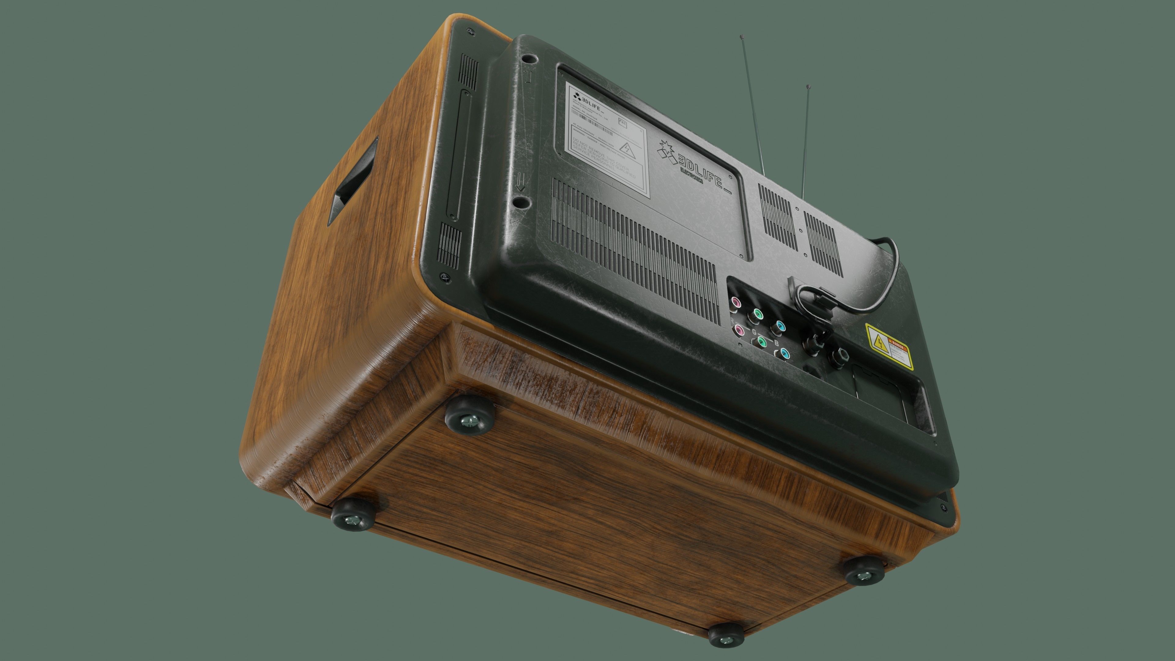 Old Tv  Low-poly 3D model_14