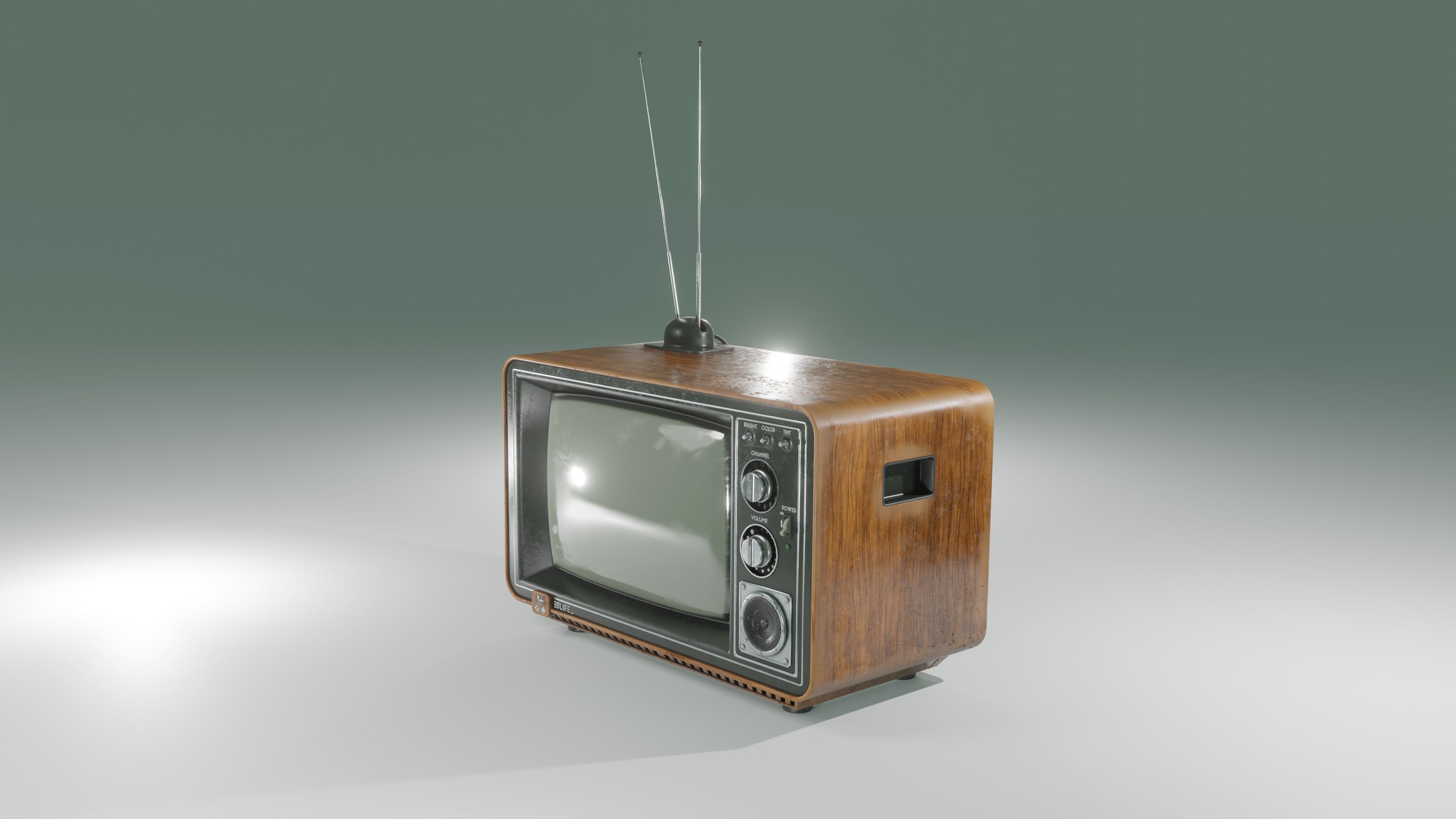 Old Tv  Low-poly 3D model_5