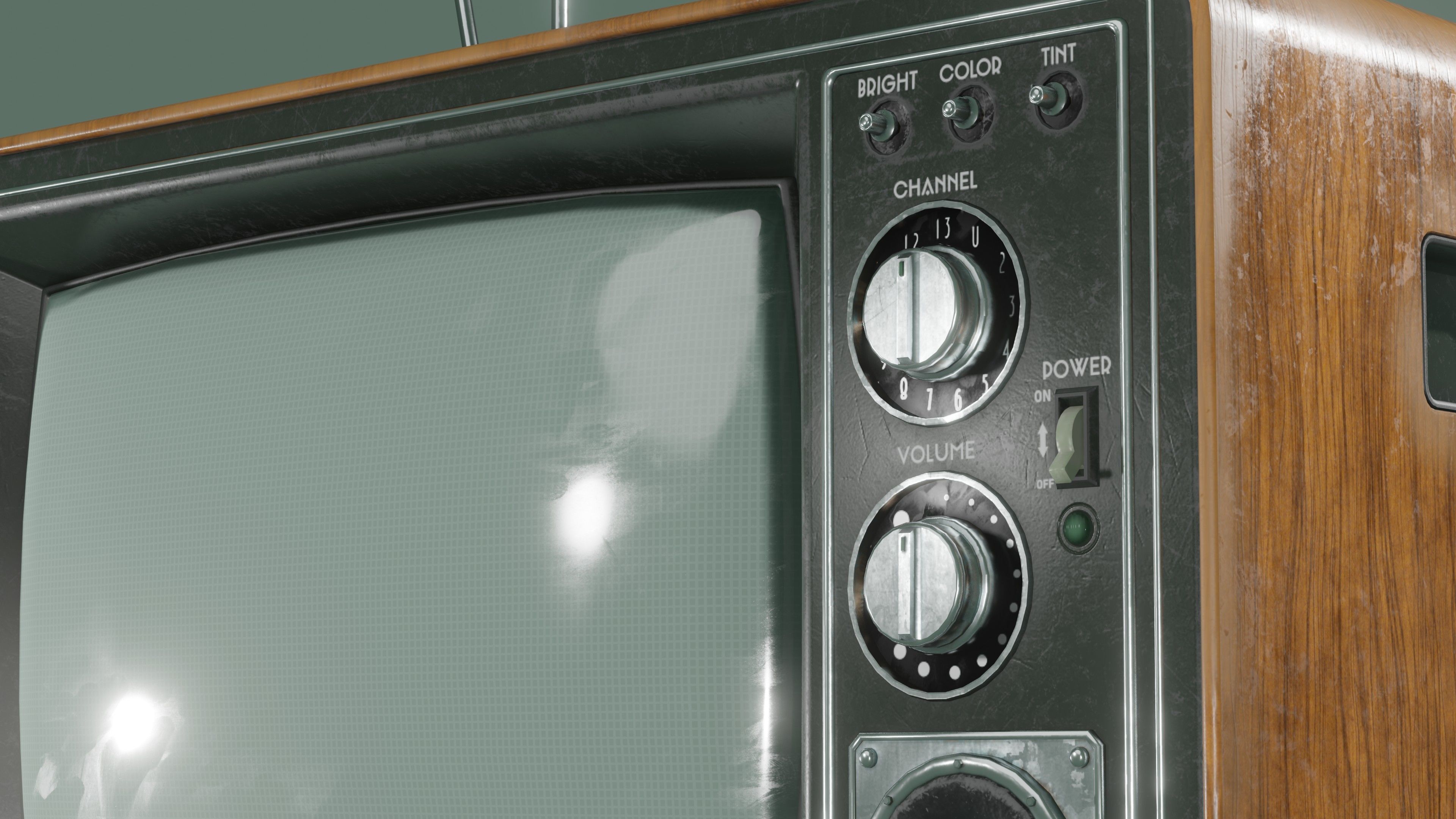 Old Tv  Low-poly 3D model_11