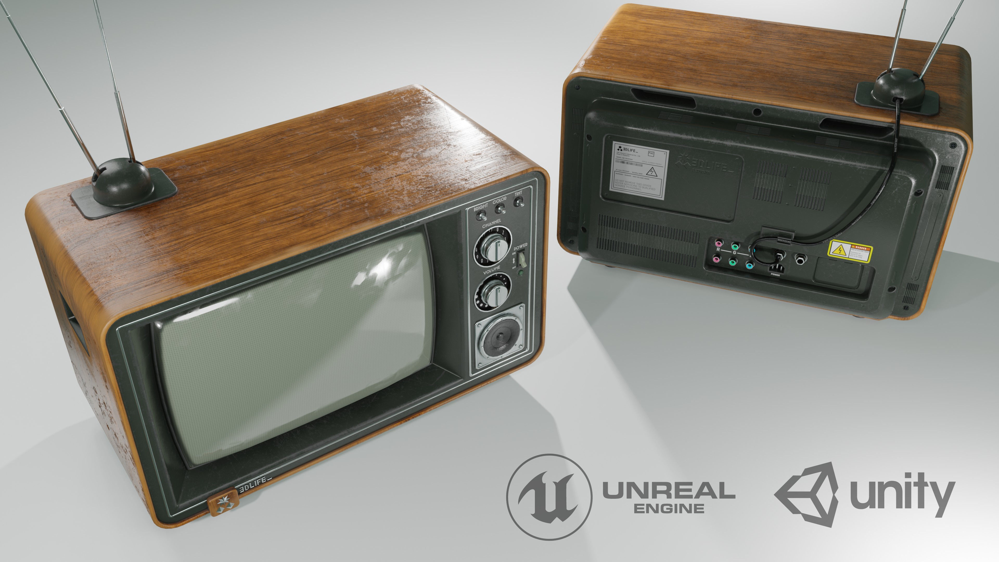 Old Tv  Low-poly 3D model_1