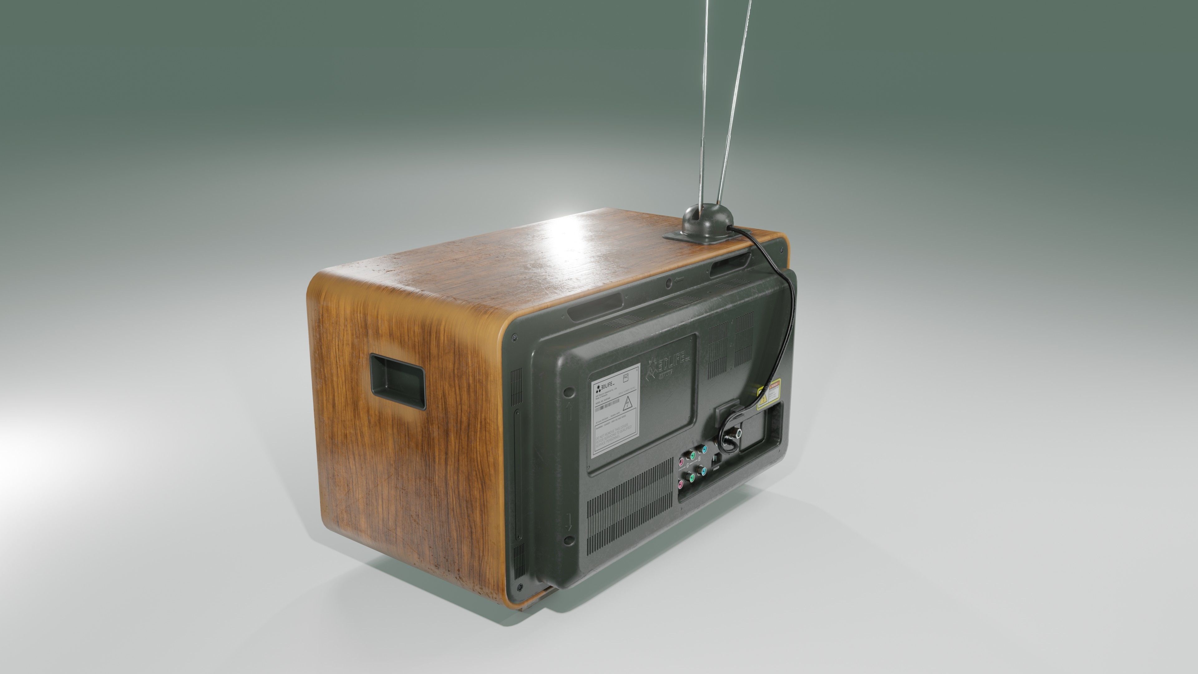 Old Tv  Low-poly 3D model_18