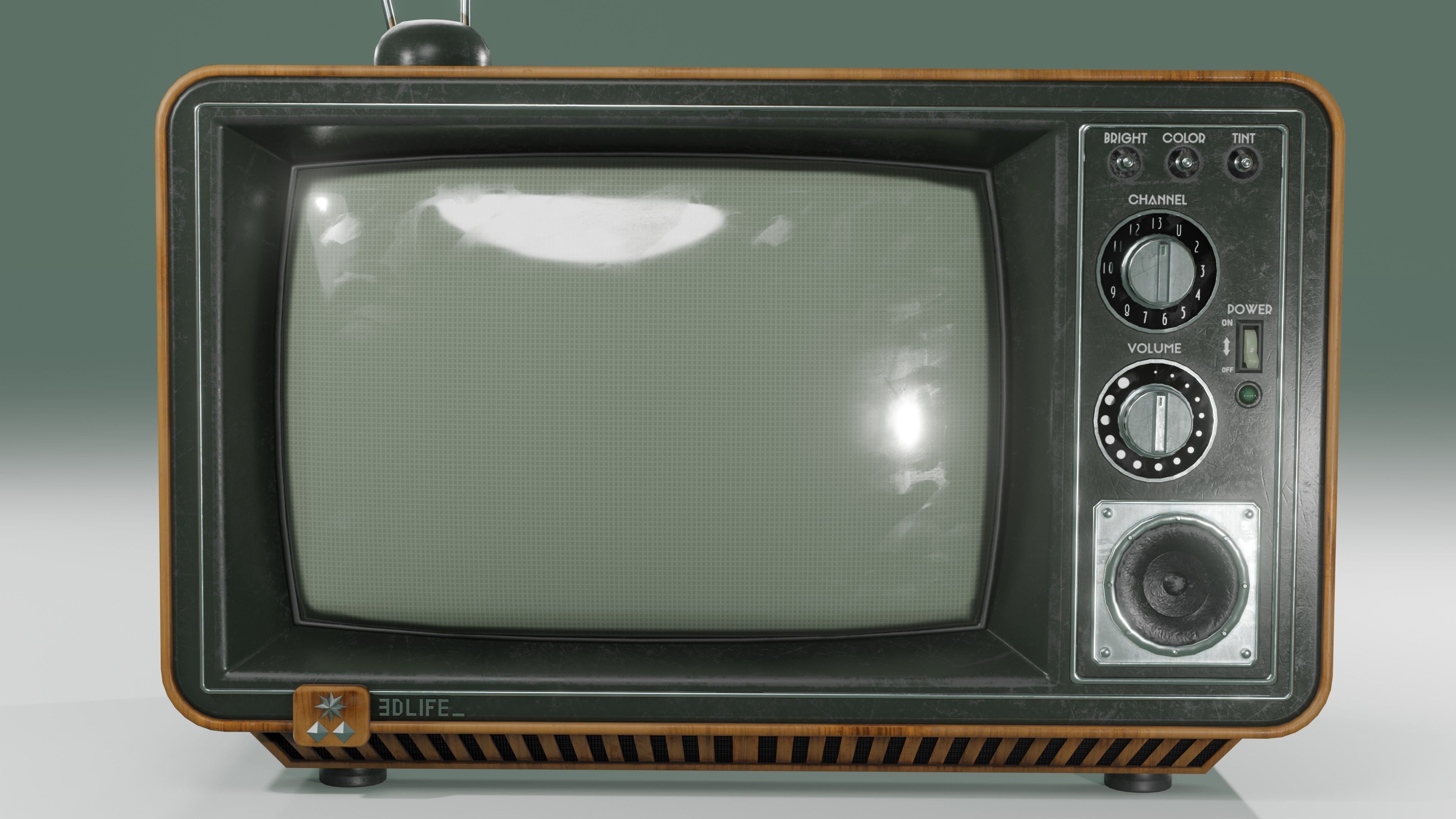Old Tv  Low-poly 3D model_7