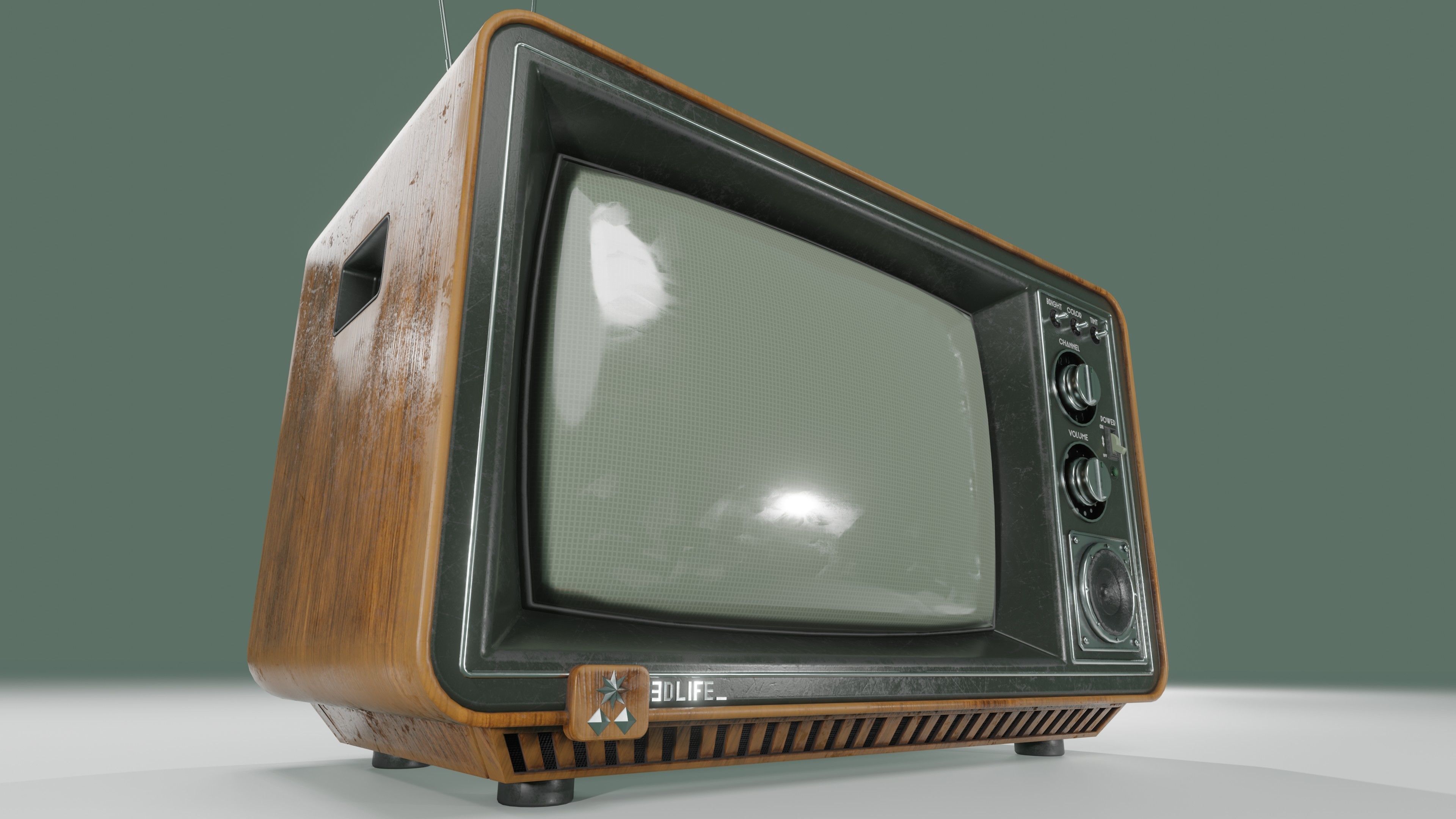 Old Tv  Low-poly 3D model_13